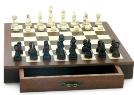 Coffret échecs marqueterie - 35 cm