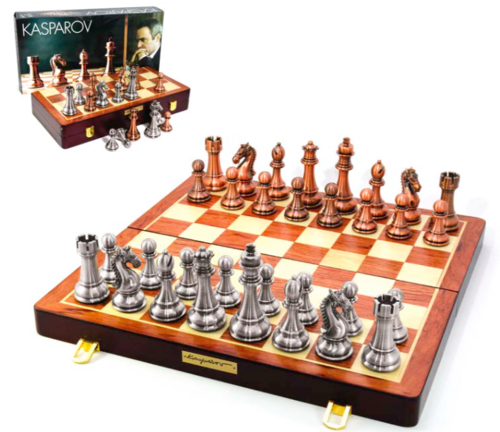 Coffret échecs Kasparov - Bronze et argent